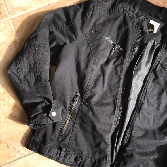 Black biker zipper jacket - Picture 2 of 4